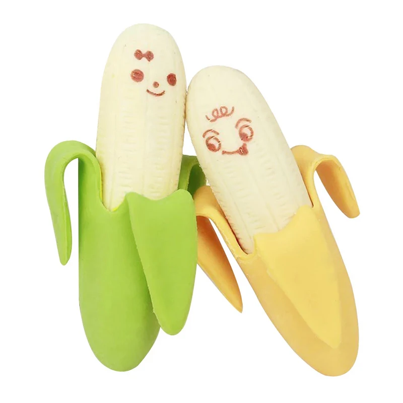 

2Pcs Banana Fruit Style Rubber Pencil Eraser Stationery Gifts Toy Cute Children School Office Tools Wedding Favors For Guests