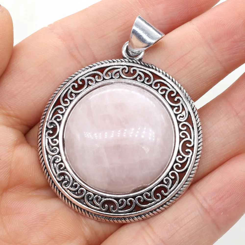 Натуральный камень розовый кварц лапи лазурь Абалон круглый кулон для ювелирных