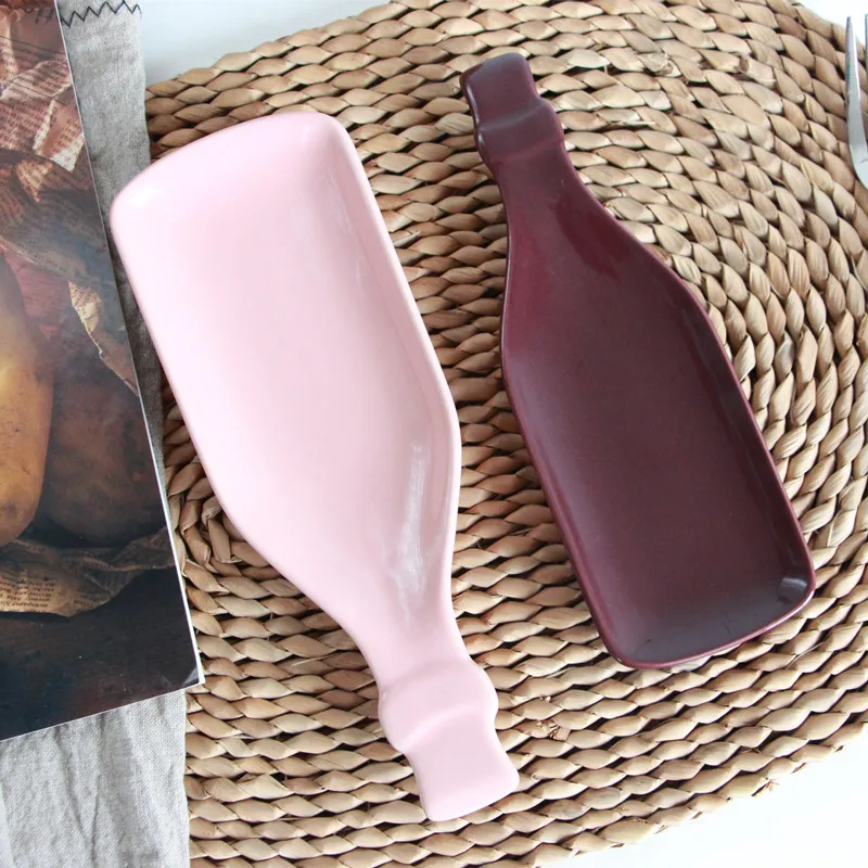 

Lang Ting cute small bottle ceramic plate afternoon tea snack plate dry fruit plate plate sushi plate creative towel tray