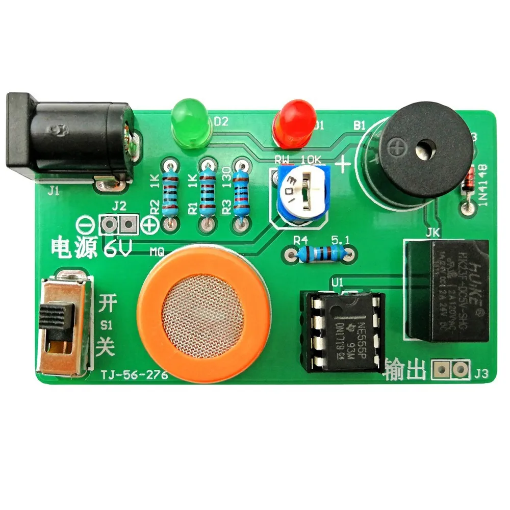 

DC 5-7.5V DIY Kit MQ-3 Sensor Alcohol Detector Tester Alarm System Gas Sensor Module Electronic Components Suite