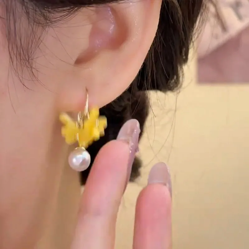 Шикарные серьги с жемчугом и кисточками османтуса для женщин милые нежные