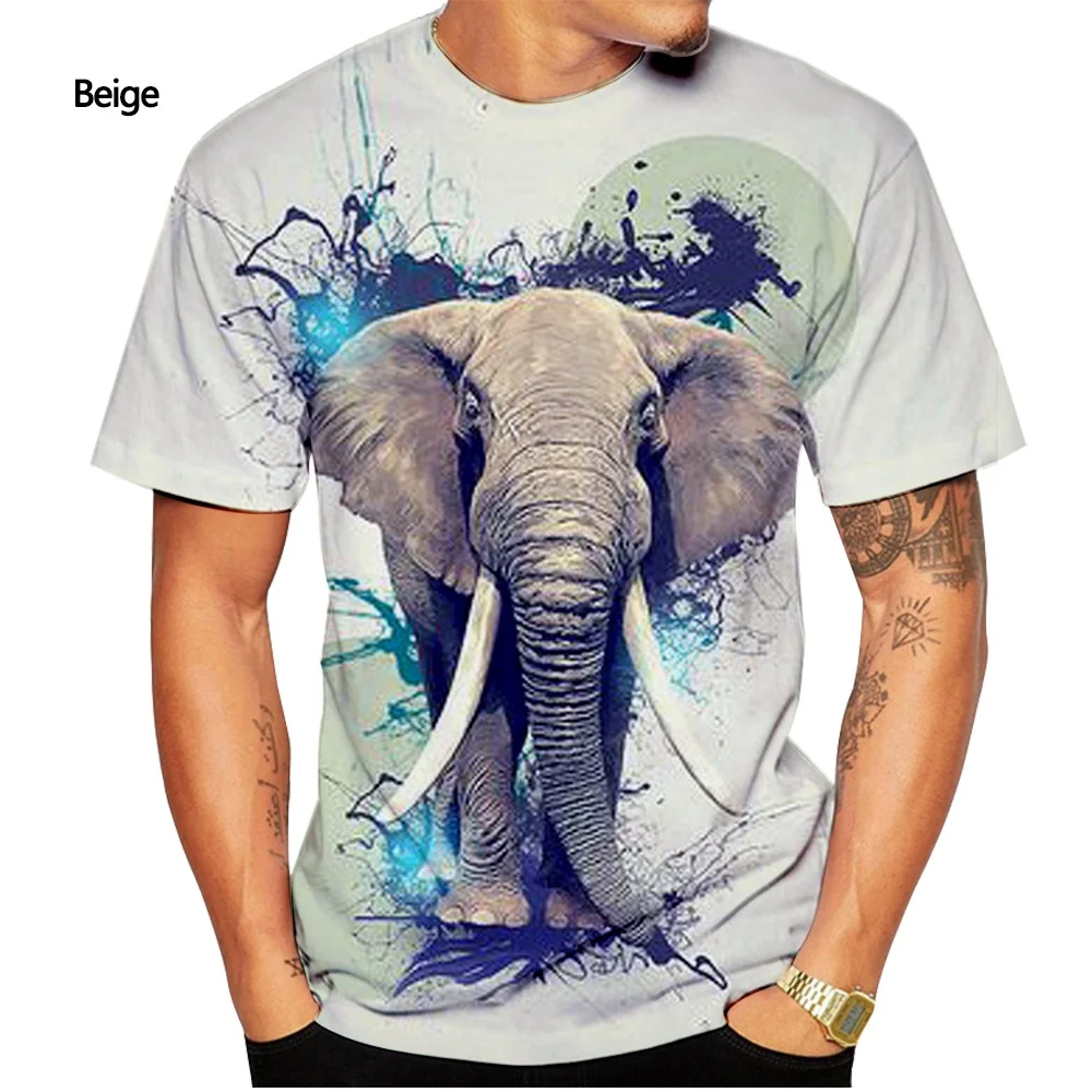 

2022 Summer Men's Animal T-shirt Women Fashion Elephant 3d-printe T-shirt Casual Short Sleeve t-shirt Top