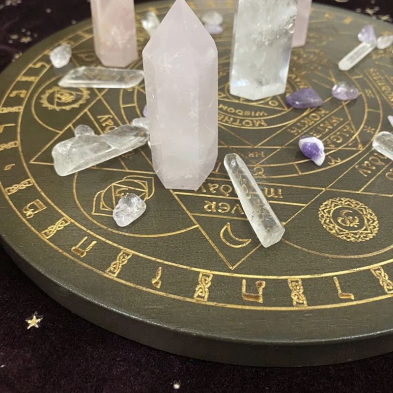 Маятниковая доска для гадания ведьмы кристалл семи чакр энергетический диск дуб