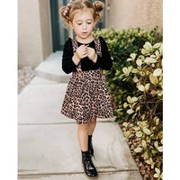 summer suit for girls childrens clothing sets kids baby cotton black pullover topsprint strap dress 2pcs fashion outfits 2 7 y