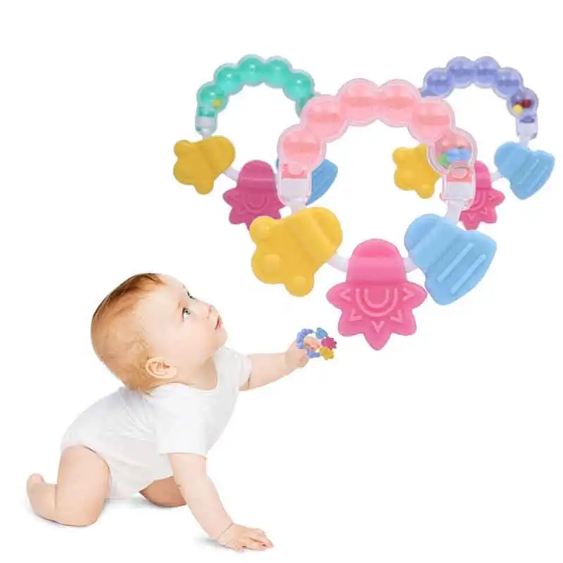 

Cute Baby Toys Newborn Teether Hand Bells Baby Toys 0-12 Months Teething Development Infant Early Educational Baby Rattles Toys