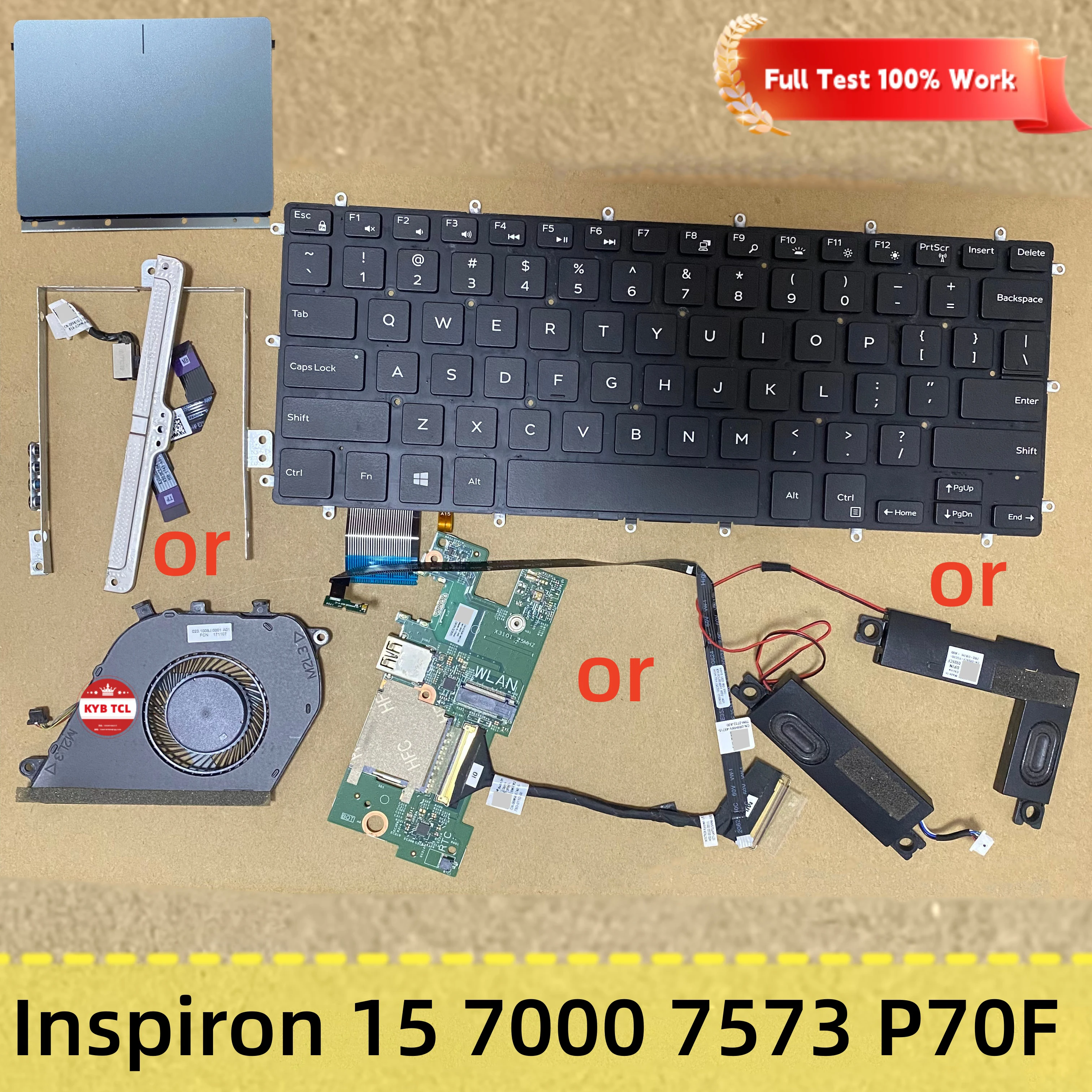 Фото Для Dell Inspiron 15 7000 7573 P70F: тачпад, вентилятор, разъем питания DC, плата кнопки питания USB, плата LED-подсветки клавиатуры, динамик, кронштейн тачпада 0H4XRJ 00M4M2 CN-023G91 16B30-1 0R8HWV 0926CF 0Y64H5 CN-0 №1