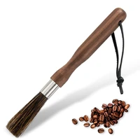 1pcs coffee grinder wood handle cleaning brush boar bristles walnut special cleaning brush for hand grinder
