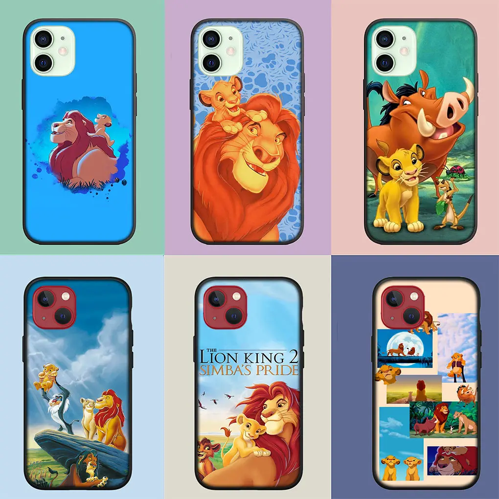 Чехол для телефона Король Лев Симба Пумба Apple iPhone 15 14 Plus 13 12 Mini Pro Max XR + 13Pro 14+ 15+ Coque Soft