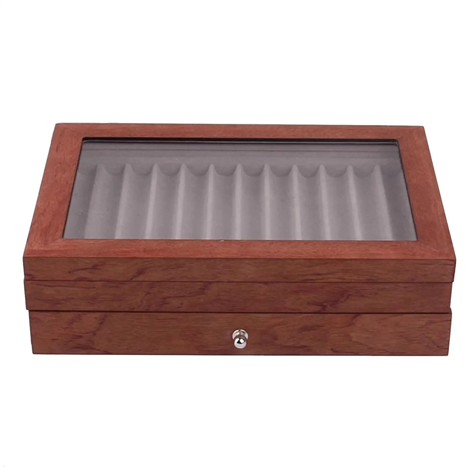 23 Piece  Box Glass  Case Storage Pen Collector Organizer Box with Lid Glass Window 2 Layers with Drawer