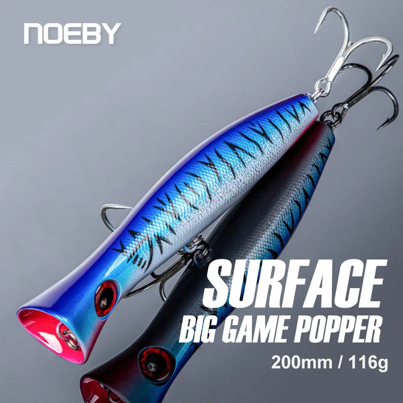 Фото Noeby Big Game Popper Рыболовная приманка 20 см 116 г Topwater Воблер Искусственная жесткая приманка 4/5X Крючки для тяжелого моря GT Приманка для ловли тунца №1