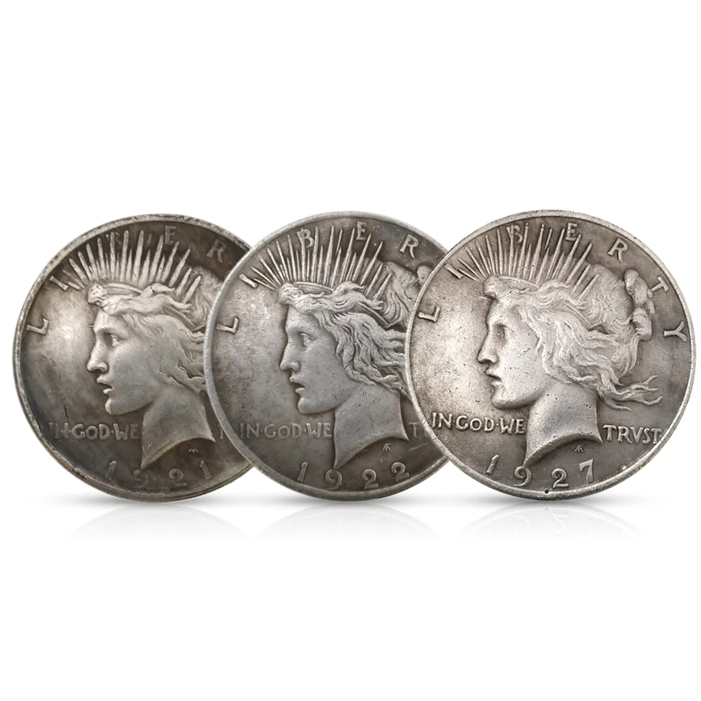 

1921/1922/1927 Statue of Liberty and Peace Coin Silver Dollar Eagle Collection Coins USA Queen Morgan $1 Antique Collectible #WO