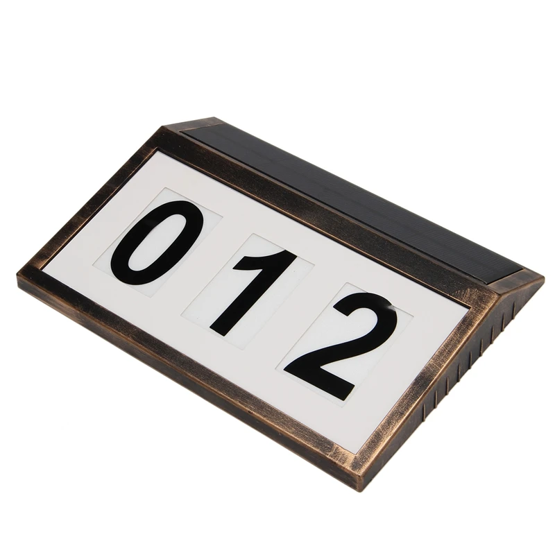 

BEAU-Outdoor Solar LED House Number Light Energy Saving Solar Door Plate Light DIY Garden Garage Door Number
