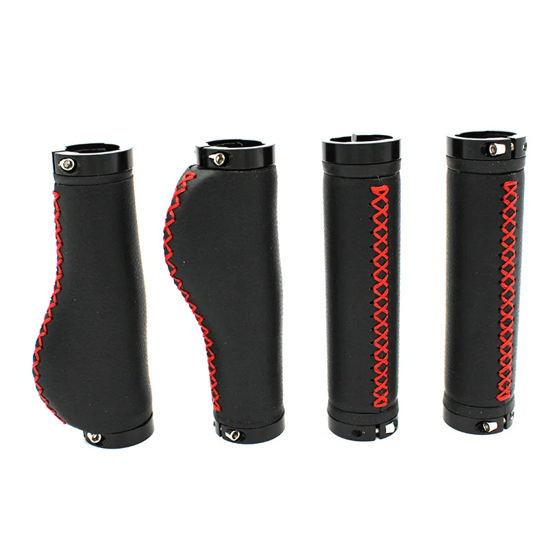 

1 Pair Fiber Leather City Mountain Bike Scooter MTB Bicycle Handlebar Cover Handle Grips Bar End Non-slip Aluminum Lock