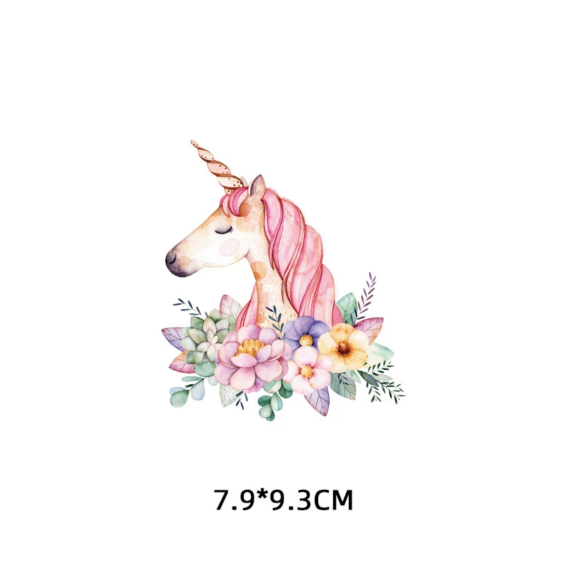 Единорог Патчи для нанесения гладкой термоклейкой на одежду Термотрансферные пластыри на одежде своими руками Детские текстильные наклейки Маленькая пони Аппликация.