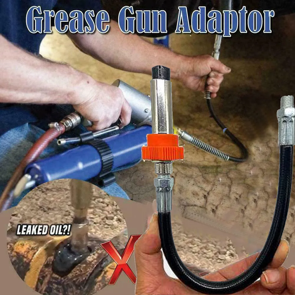 

1pc High Pressure Grease Coupler GreatGun Adaptor Handy Tools Stable Easy Extended Grease Gun Flat Head Self-locking