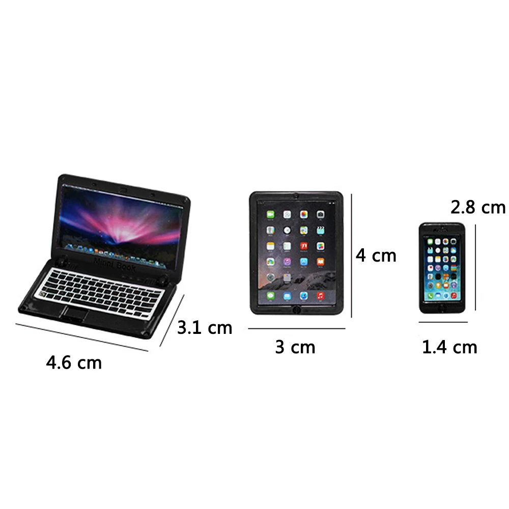 Мини-ноутбук Ipad Mobile 1:12 аксессуары для кукольного домика металлический материал