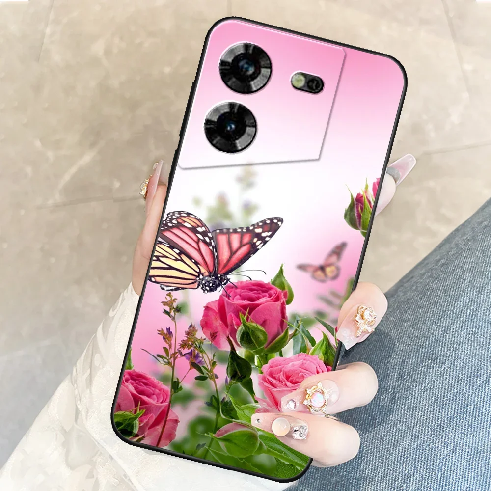 Чехол для Tecno Pova 5 мягкий силиконовый чехол из ТПУ Женский задняя крышка Pova5