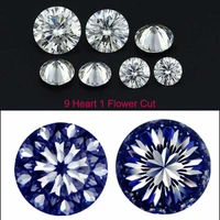 0 5 3ct 9 heart 1 flower cut d color round moissanite loose stones round lab moissanite diamond gemstones pass tester for diy