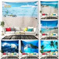 beach tapestry wall hanging aesthetic room decor hippie ocean landscape tapestry bedroom home decoration aesthetics beach towel