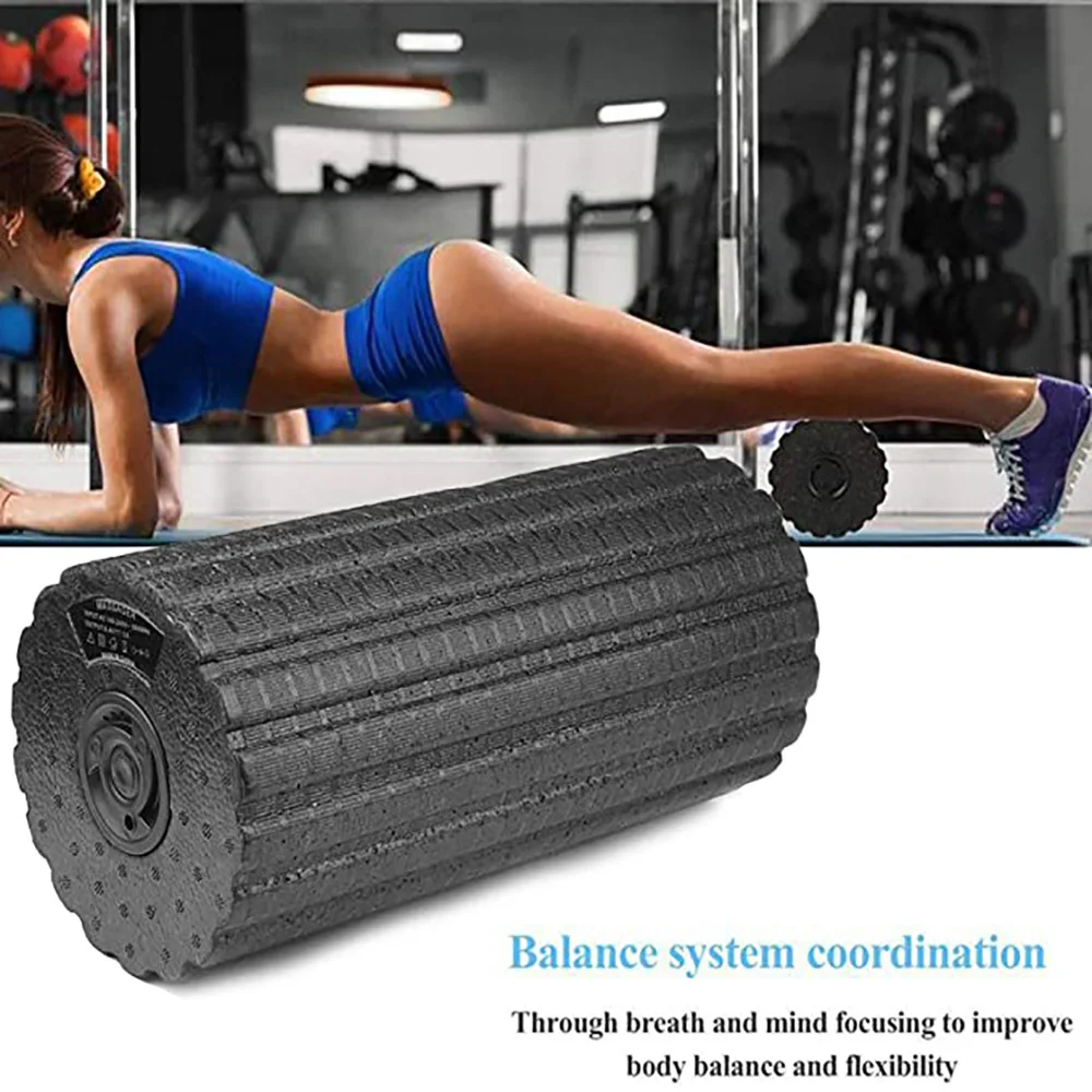 

Vibrating Electric Yoga Massage Foam Fitness Roller Backrest Leg 4-Speed Adjustment Massager for Muscle Recovery Relaxation