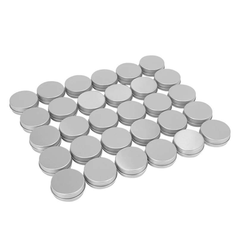

30 Pack Screw Top Round Metal Lip Balm Tins Containers Lids (1Oz)