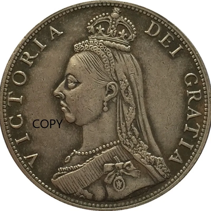 

British 1887~1892 Victoria Brass Silver Plated Commemorative Collection Coin Gift Lucky Challenge Coin COPY COINS