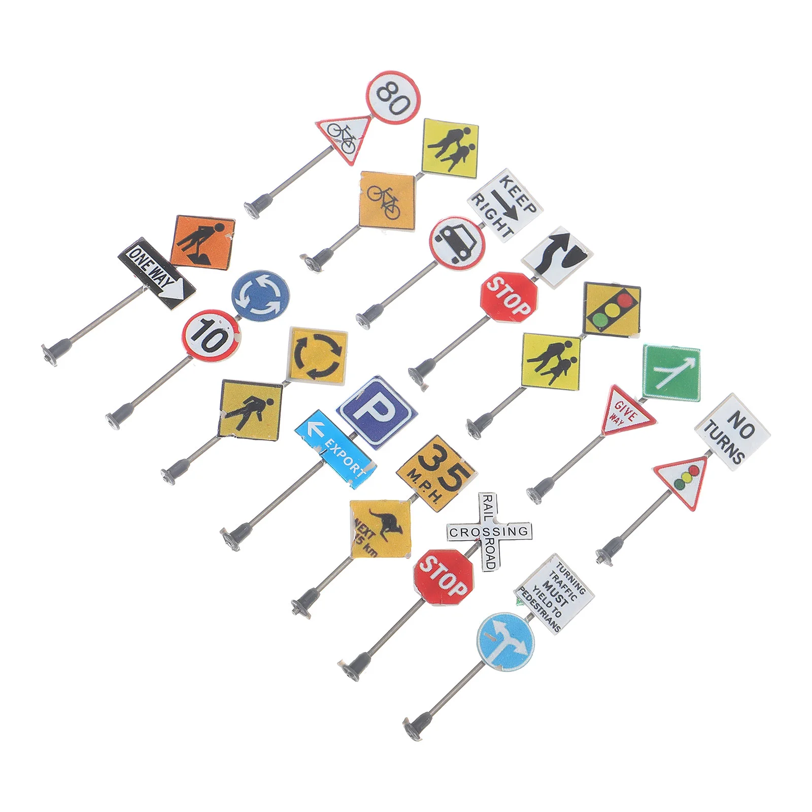 

Signs Road Traffic Sign Kids Street Mini Toy Modelminiature Play Toys Stop Playset Early Education Lights Train Sets Wooden