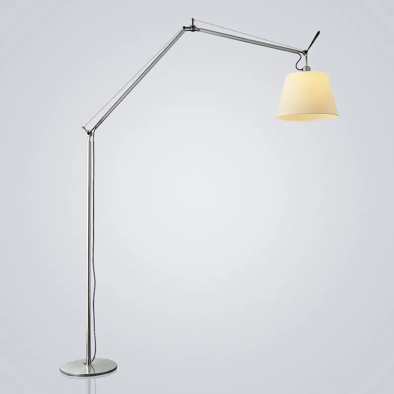 

Fabric Lampshade Floor Lamp Metal Living Room Bedroom Floor Lights Reading Joint Adjustment E27 Artemide Tolomeo Standing Lamp