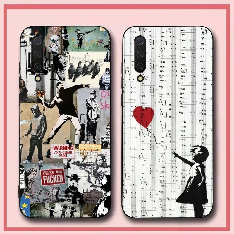 

Banksy Graffiti War Peace Phone Case for Xiaomi mi 5 6 8 9 10 lite pro SE Mix 2s 3 F1 Max2 3