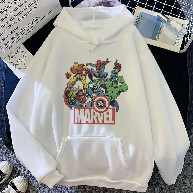 

Super Hero Marvel Avengers Kawaii Anime Hoodies Men Cute Spider Man Iron Man Manga Sweatshirt Streetwear 90s Graphic Hoody Male