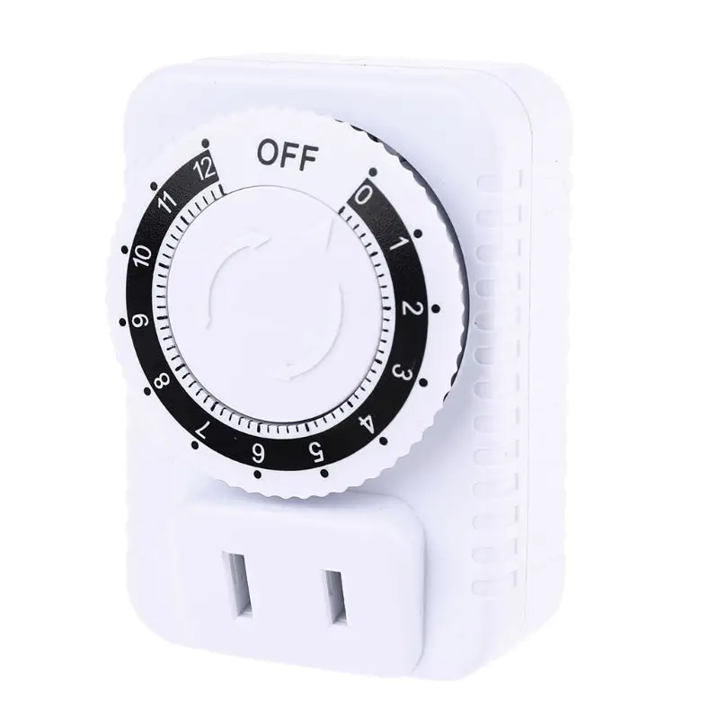 

AC 110V 12 Hour Mechanical Switch Timer Socket for Home Appliances Control Motorcycle Charging Timer US Plug 10A 1200W Drop Ship
