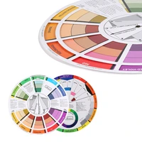 12 color tattoo nail pigment wheel paper card three tier design mix guide round the central circle rotates tattoo accesories 1pc