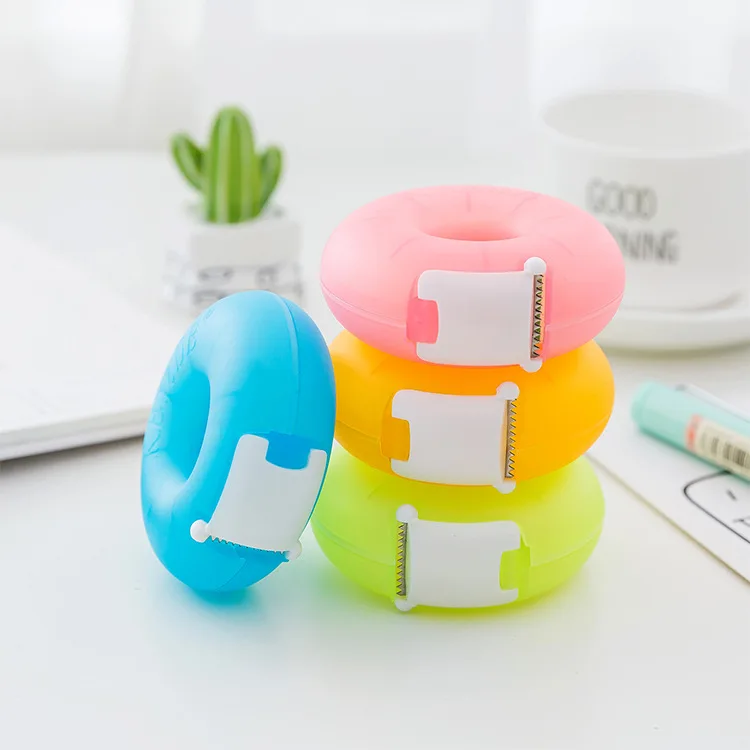 

Tape Tape Cutter Colorful Storage Office Tape Stationery Masking Organizer Supplies Dispenser Japanese Washi Doughnut Cutter