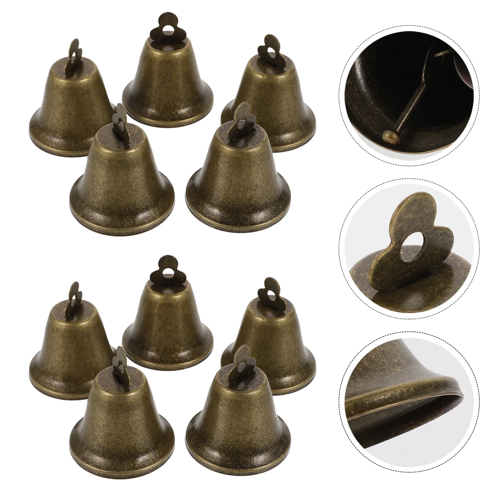 

10 Pcs Decor Little Bell Iron Cattle Bells Brass Pendants Farming Livestock Hanging Anti-theft