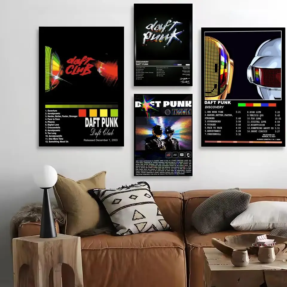 Фото Постер музыкальной группы D-Daft P-Punk, декоративные наклейки, настенное искусство, фото-дизайн для украшения дома, гостиной, прихожей №3