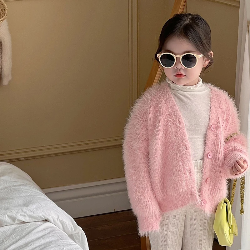 

Демисезонный Кардиган для девочек, Детский свитер, Детская куртка, Детский кардиган, модная одежда для малышей, длинный вязаный кардиган с м...