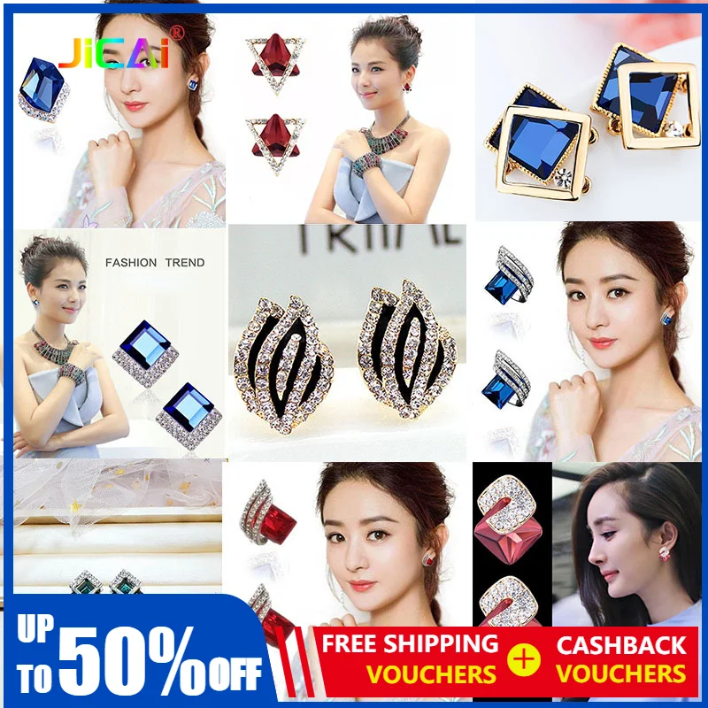 

New 2023 Crystal Earrings Korean Style,easy-to-wear jewelry earrings,Evening Events,Weddings & Gifts - Free Shipping