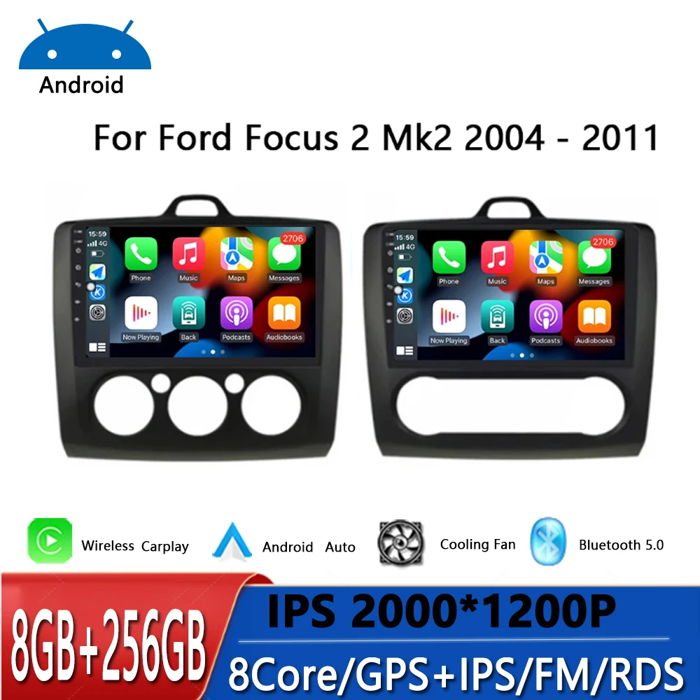 Ford Focus 2 3 Mk2 Mk3 Android Автомобильный Мультимедийный Плеер 2004-2011 GPS-навигация AHD Видео 4G
