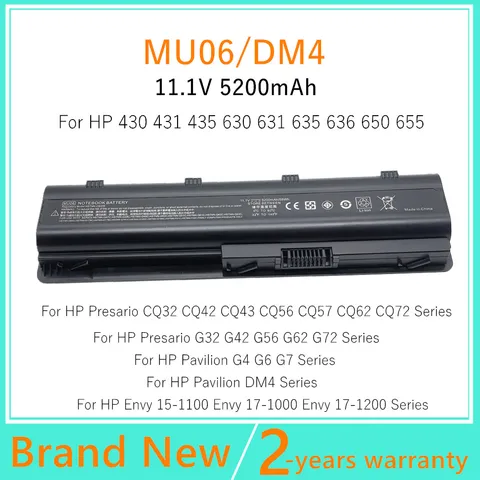 Новый аккумулятор для ноутбука HP/Compaq DM4 DM4T MU06 HSTNN-UBOW G32 G42 G42t G56 G62 G72 g4 g6 g7 CQ32 CQ42 CQ56 CQ62 CQ72 CQ57 CQ58