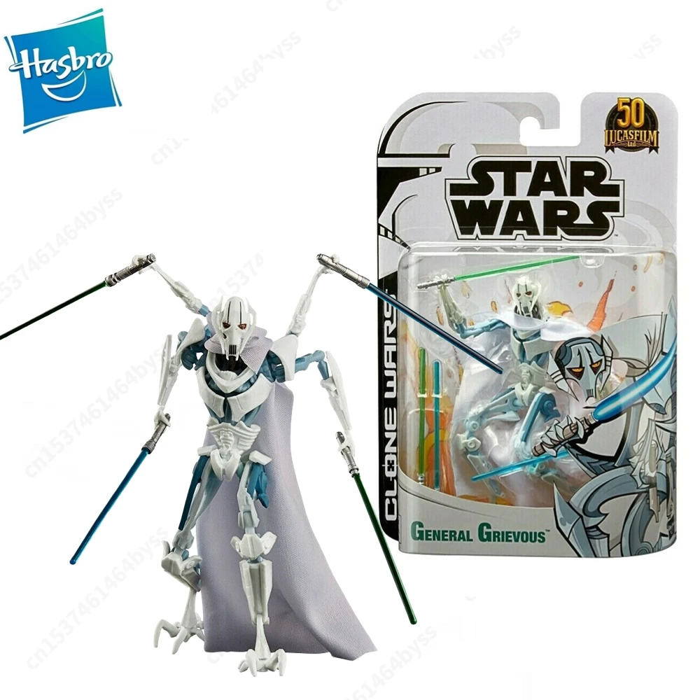 Hasbro Star Wars Black Serie 50th Anniversary Limited General Grievous Clone Wars Action Figure Model Toy Collection Hobby Gift