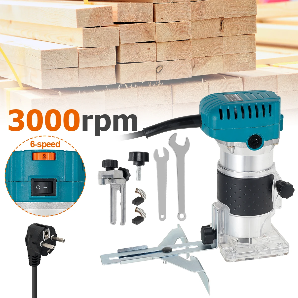 

NewTrim Router Wood Router Tool Reusable Compact Router 6 Variable Speed Electric Hand Trimmer Router Durable Professional