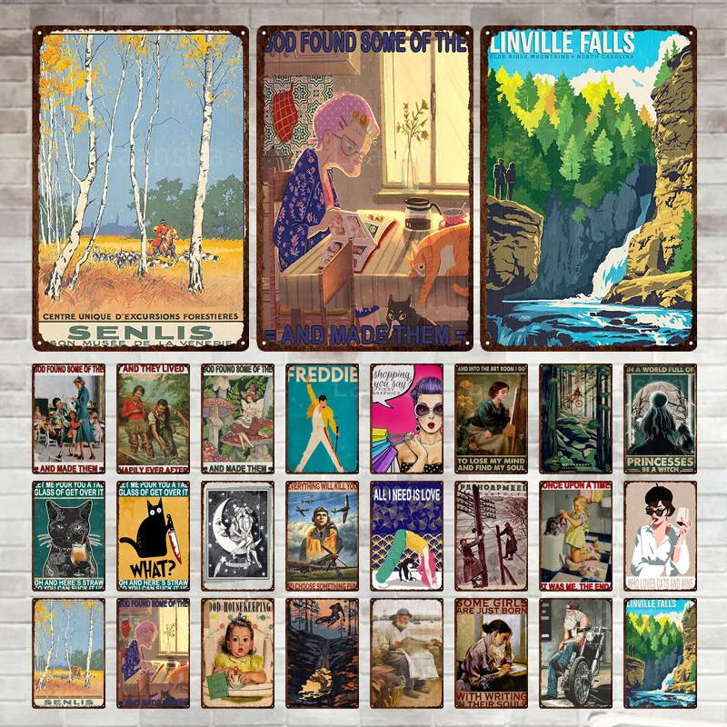 

Винтажные плакаты, металлическая пластина, Настенный декор, художественные жестяные знаки, железная живопись, потертый налет для мужчин, пе...