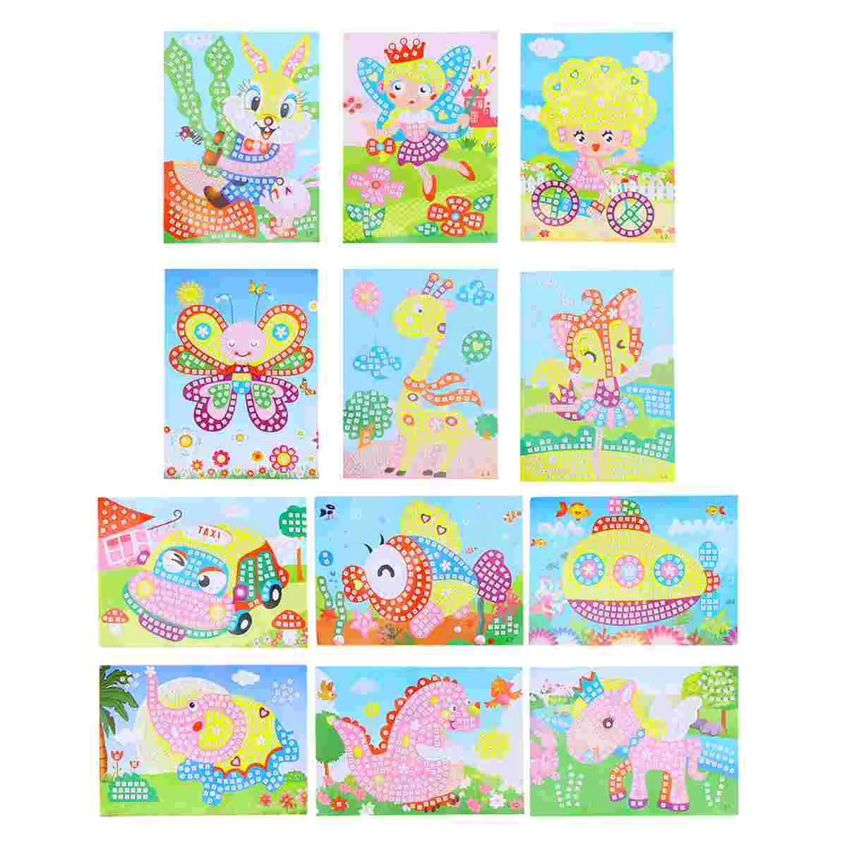 

1 Set Mosaic Sticker Picture Funny DIY Stickers Kit for Kids Children Toddlers