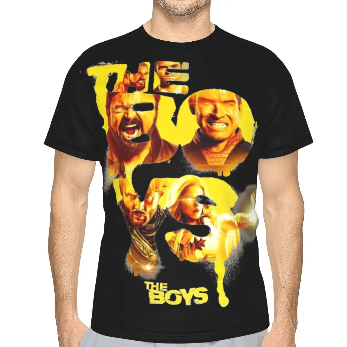 

Golden Power O Neck Polyester TShirt The Boys Tv Show Basic Thin T Shirt Man's Tops Hot Sale