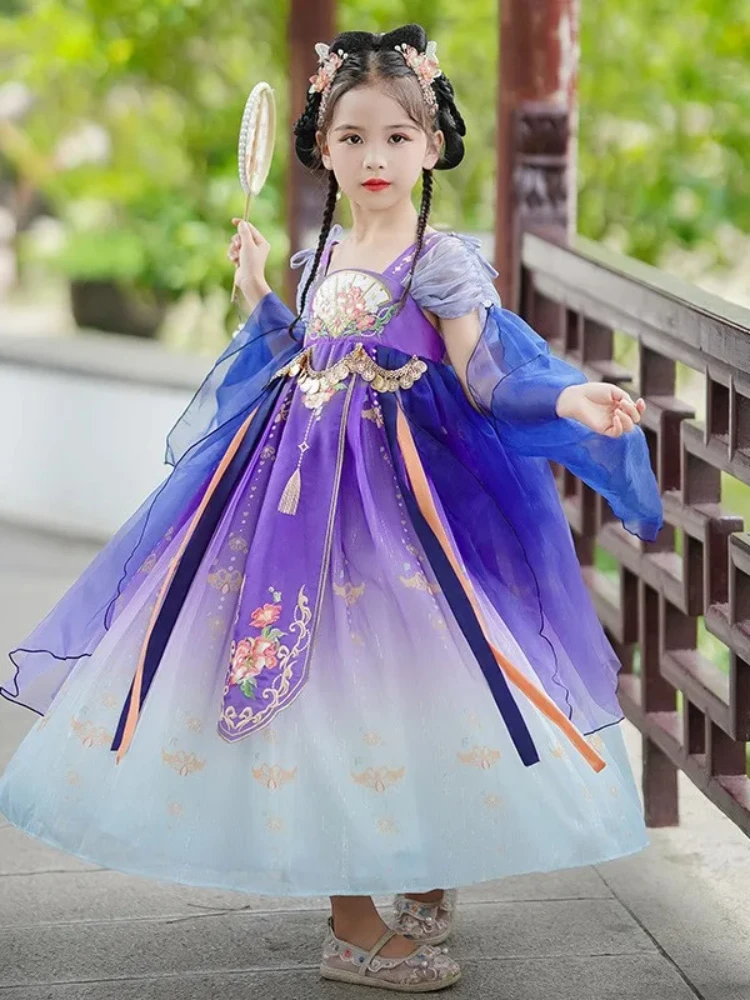 Традиционное китайское платье ханьфу для девочек Сказочный наряд Детский костюм