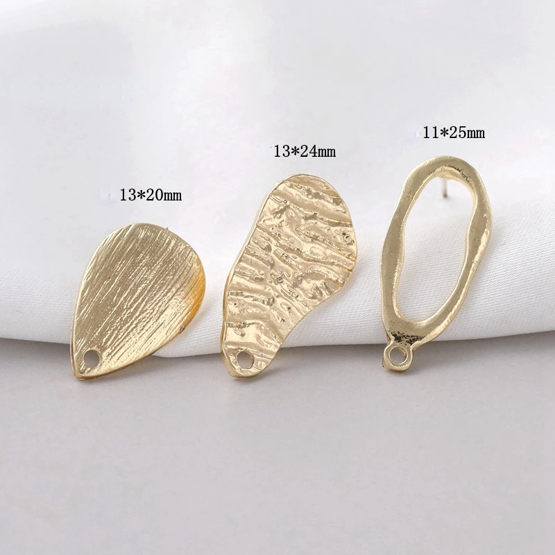 1 Pair 925 Sterling Silver Ear Needle Irregular Smooth Color Retaining Alloy Earring Pendant For DIY Earring Jewelry Accessories