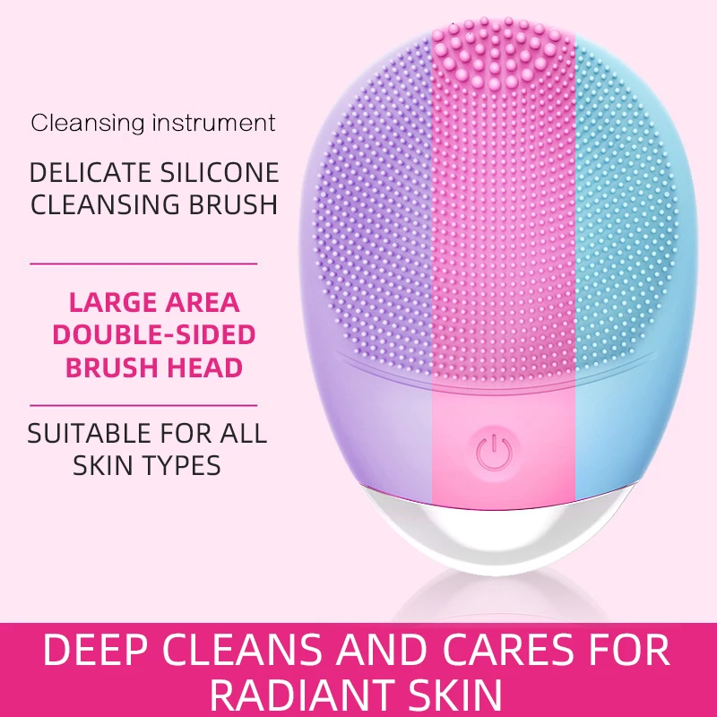 

Silicone Electric Facial Cleanser Face Cleansing Brush Electric Face Cleanser Cleansing Skin Deep Washing Massage Brush