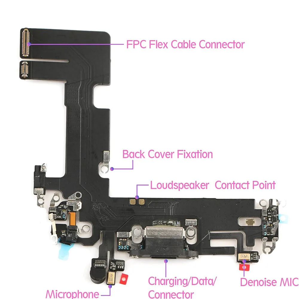 Разъем для док-станции с зарядным портом iPhone 13 Mini Pro Max сменная USB-плата зарядного