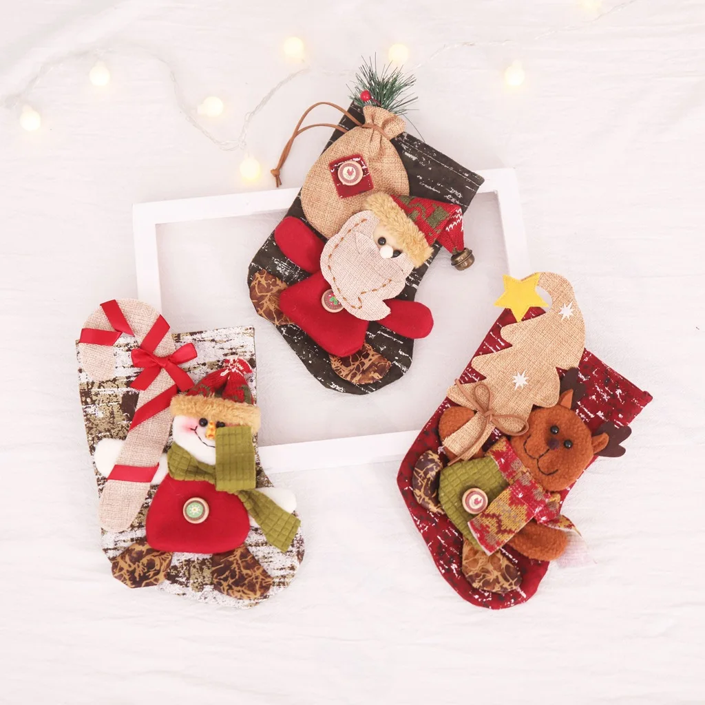 

Christmas Decoration Items Santa Claus Snowman Socks Christmas Tree Pendant Christmas Socks Gift Bag Christmas Bag