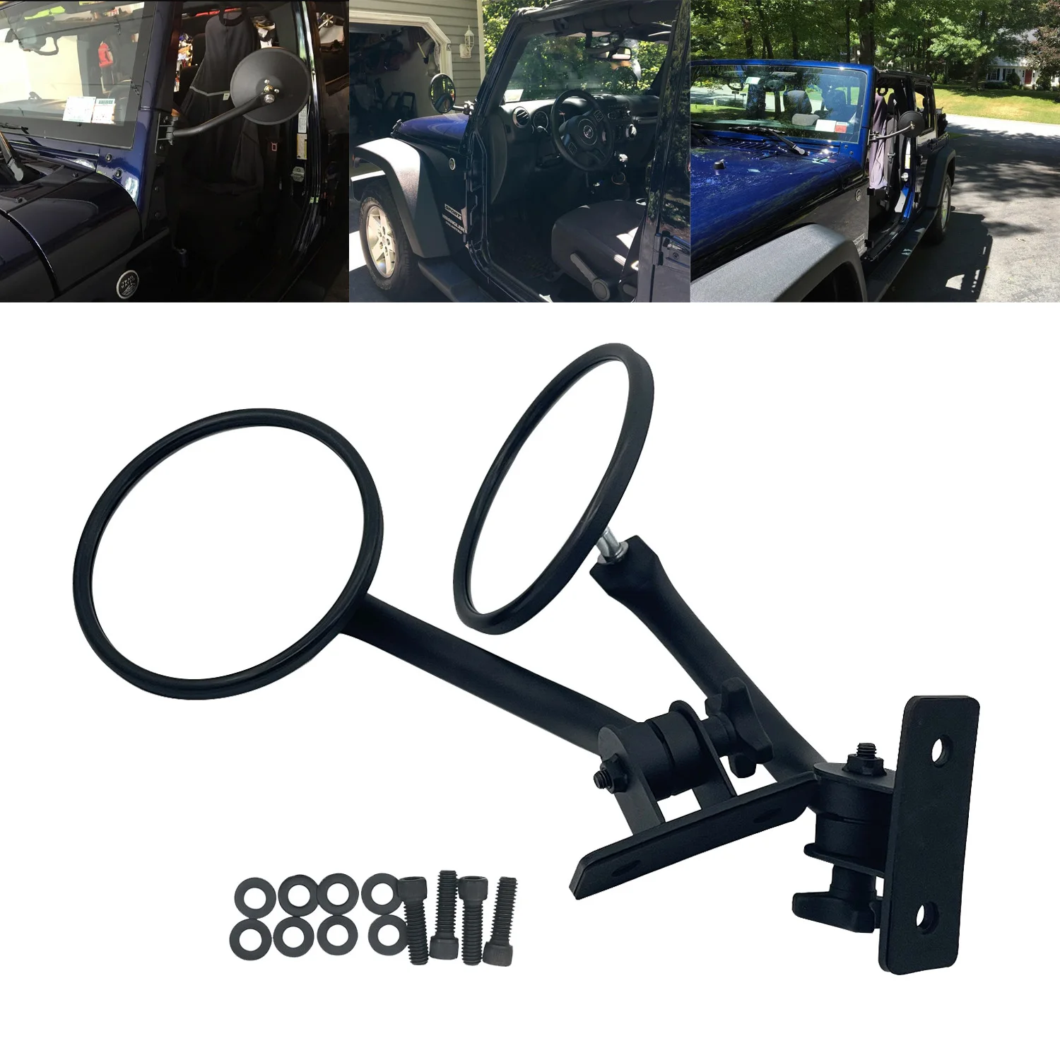 

Быстросъемное прямоугольное боковое зеркало заднего вида для Jeep Wrangler JKU JK CJ YJ TJ 1997-2017